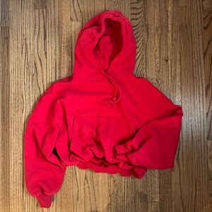 Urban Outfitters Red Cropped Hoodie